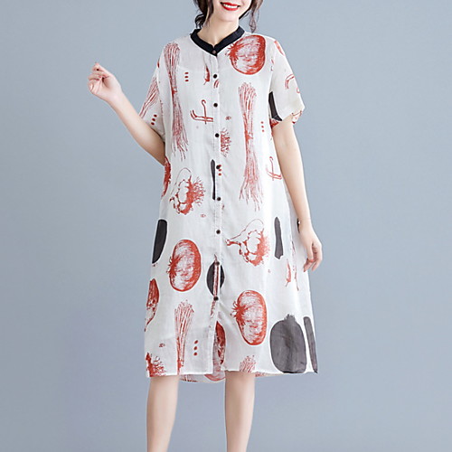 

Women's 2020 White Dress Elegant Summer Shift Geometric One-Size