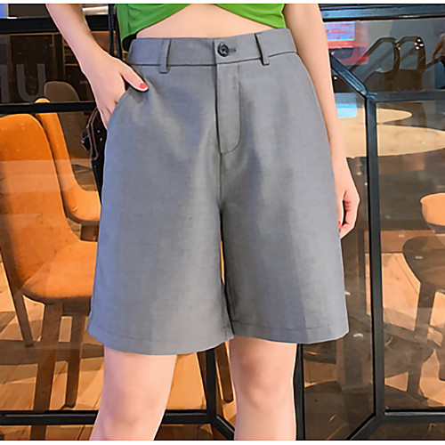 

Women's Basic Shorts Pants - Solid Colored Black Gray S M L