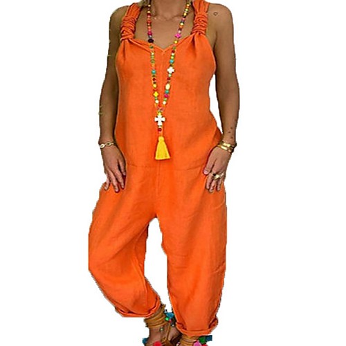 

Women's Yellow Orange Blue Jumpsuit Onesie, Solid Colored S M L