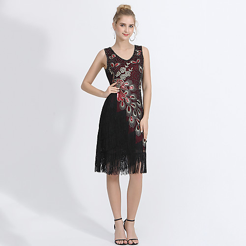 

Dance Costumes Dresses Women's Performance Tulle Tassel Sleeveless Dress