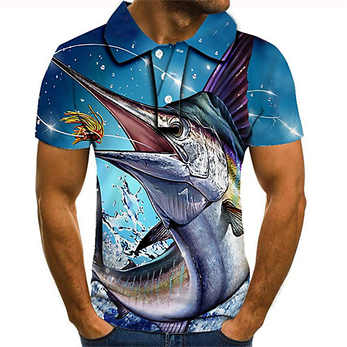 

Men's Daily Going out Street chic / Exaggerated Polo - Color Block / 3D / Graphic Rainbow
