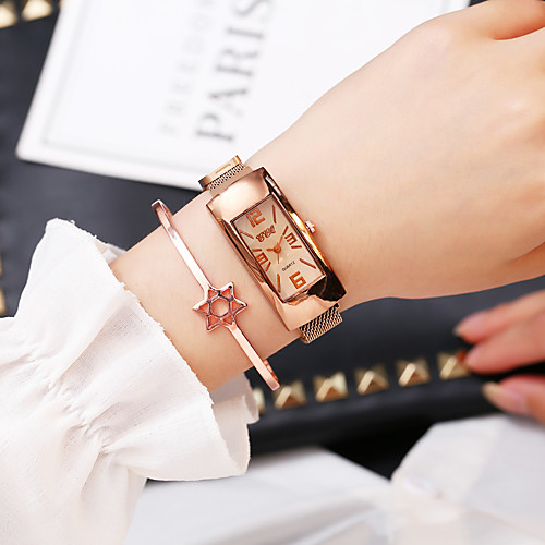 

Ladies Quartz Watches Elegant Fashion Rose Gold Alloy Chinese Quartz Gold Black Casual Watch 1 pc Analog One Year Battery Life