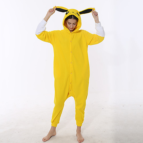 

Adults' Kigurumi Pajamas Rabbit Bunny Onesie Pajamas Flannelette Yellow Cosplay For Men and Women Animal Sleepwear Cartoon Festival / Holiday Costumes