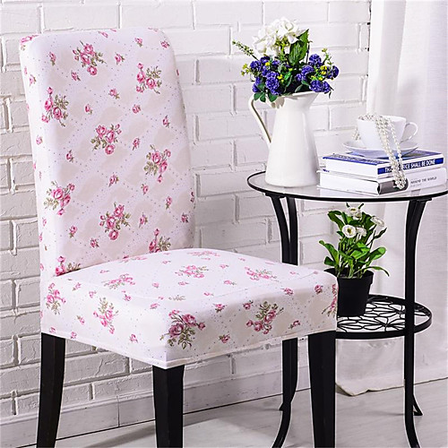 

Flower Print Super Soft Chair Cover Stretch Removable Washable Dining Room Chair Protector Slipcovers Home Decor Dining Room Seat Cover