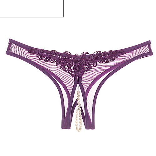 

Women's Basic Brief Mid Waist Purple Black One-Size