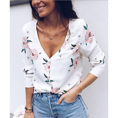 

Women's Daily Shirt - Geometric White