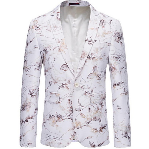 

Men's Blazer Notch Lapel Polyester Purple / Blue / White