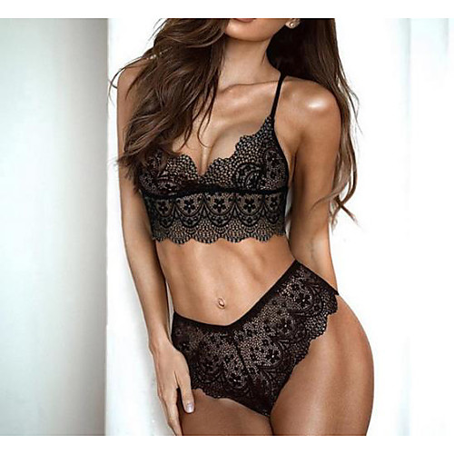 

Women's Push-up Demi-cup Bra White Black