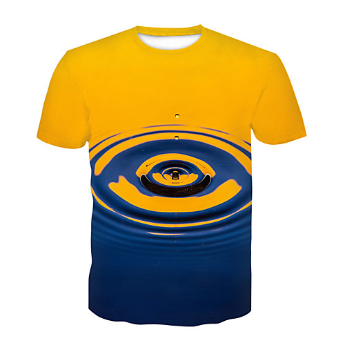 

Men's Daily Sports Basic T-shirt - Color Block / 3D Print Rainbow