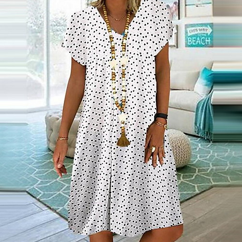 

Women's Wine Blue Dress A Line Polka Dot S M