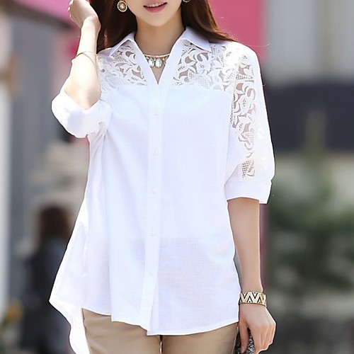 

Women's Daily Shirt - Solid Colored White