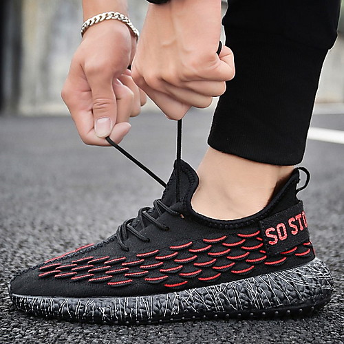 

Men's Mesh Summer Athletic Shoes Non-slipping Light Red / White / Black