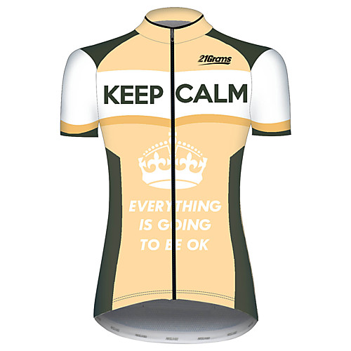 

21Grams Women's Short Sleeve Cycling Jersey 100% Polyester OrangeWhite Patchwork Novelty Crown Bike Jersey Top Mountain Bike MTB Road Bike Cycling UV Resistant Breathable Quick Dry Sports Clothing