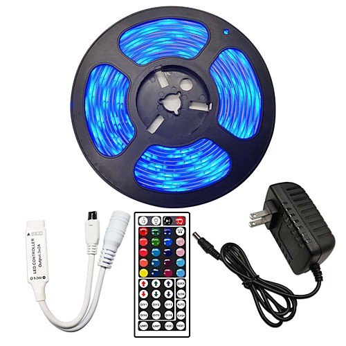 

5m Flexible LED light strips RGB Tiktok Lights / Remote Controls 150 LEDs SMD5050 10mm 1 44Keys Remote Controller / 1 x 2A power adapter 1 set Christmas / New Year's Waterproof