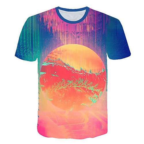 

Women's Daily Sports Basic / Street chic T-shirt - 3D Print Rainbow