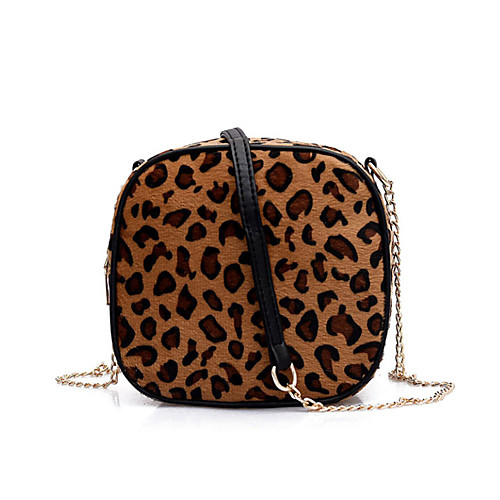 

Women's Chain Polyester Crossbody Bag Geometric Pattern Brown