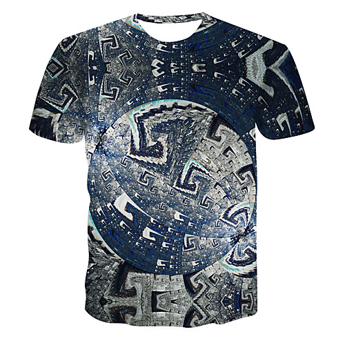 

Men's Club Weekend Street chic / Punk & Gothic T-shirt - 3D / Abstract / Machine Print Dark Gray