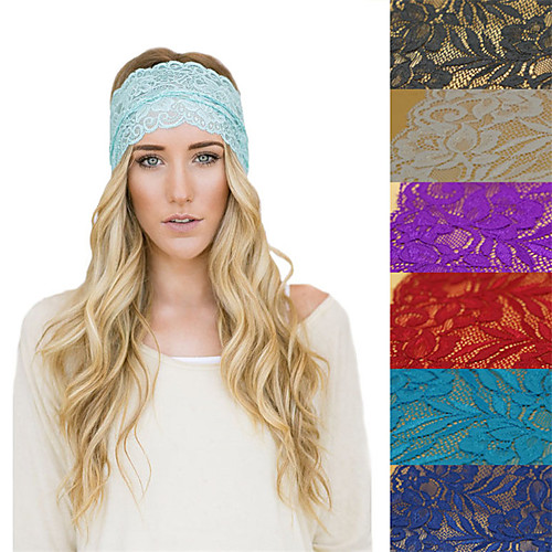 

Fabric Headbands Durag Sports Adjustable Bowknot For Holiday Street Bohemian Style Simple Lake blue Depression Green Purple 1 Piece / Women's