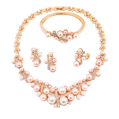 

Women's Jewelry Set Stylish Imitation Pearl Earrings Jewelry Gold For Festival 1 set