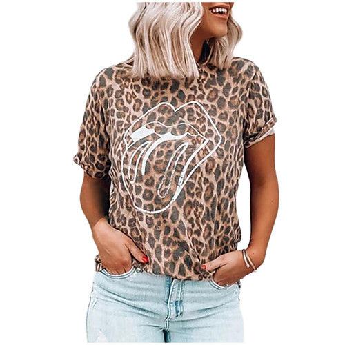 

Women's Daily T-shirt - Geometric Light Brown