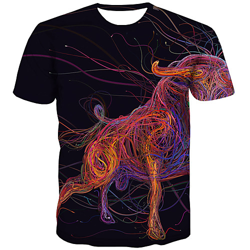 

Men's 3D Print T-shirt Street chic Daily Rainbow