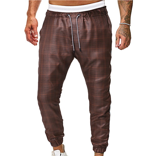 

Men's Basic Chinos Pants - Plaid Brown Gray US36 / UK36 / EU44 US38 / UK38 / EU46 US40 / UK40 / EU48