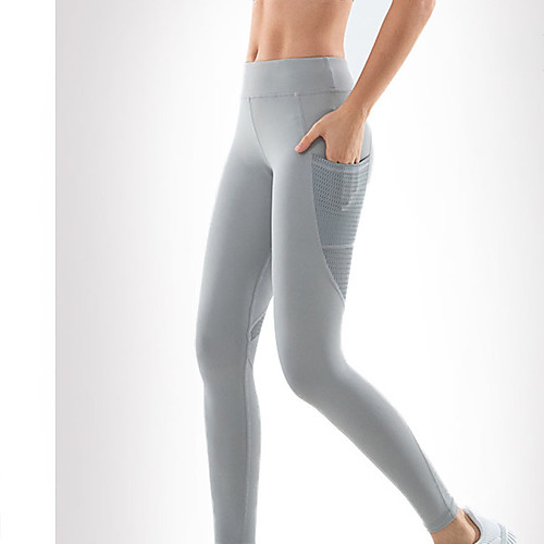

Women's High Waist Yoga Pants Winter Pocket Grey White Black Running Fitness Gym Workout Tights Leggings Sport Activewear Breathable Moisture Wicking Butt Lift Tummy Control High Elasticity Skinny