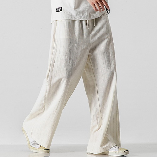 

Men's Basic Bootcut Pants - Solid Colored Drawstring White Dark Gray Brown US32 / UK32 / EU40 US34 / UK34 / EU42