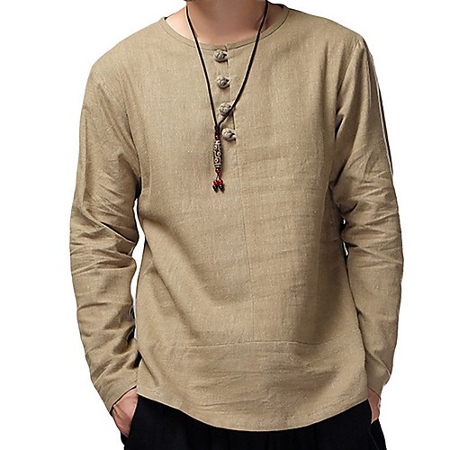 

Men's Daily T-shirt - Solid Colored Khaki