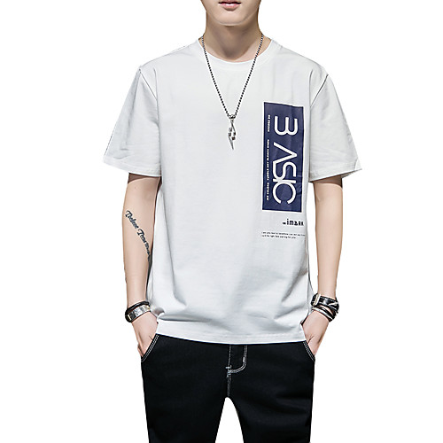 

Men's Daily Weekend T-shirt - Graphic / Solid Colored / Letter Yellow