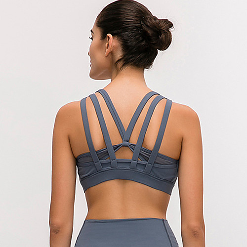 

Women's Bra Top Removable Pad Wireless Fashion Purple Army Green Blue Yoga Running Fitness Bra Top Top Sport Activewear Breathable Quick Dry Comfortable Stretchy