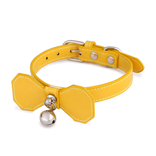 

Dog Cat Pets Collar Portable Retractable Soft Classic Bowknot PU Leather Yellow Red Golden Retriever Corgi Beagle Bulldog Shiba Inu Cocker Spaniel 1pc