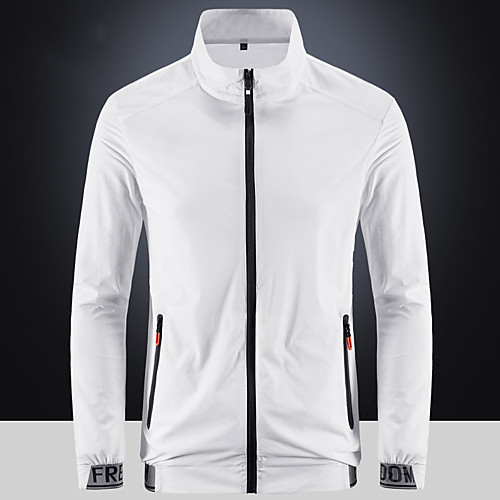 

Men's Hiking Jacket Outdoor Windproof Breathable Quick Dry Ultraviolet Resistant Top Elastane Single Slider Fishing Climbing Beach White / Black / Grey / Dark Blue / Light Blue