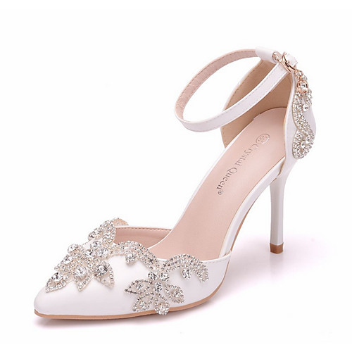 

Women's Sandals Summer Stiletto Heel Pointed Toe Daily PU White / Red