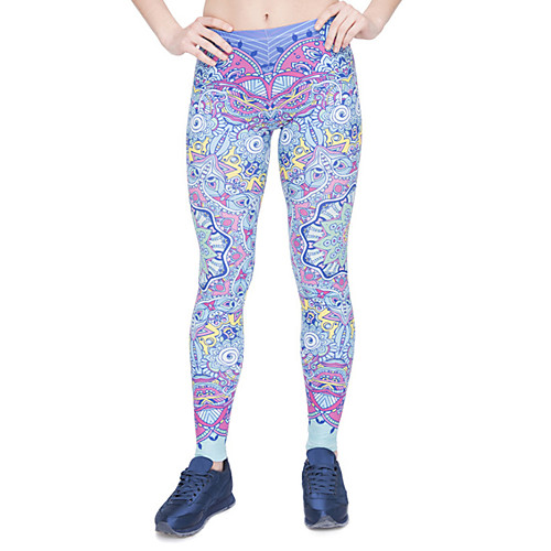 

Women's Sports / Yoga Sporty / Basic Legging - Print, Print Mid Waist Purple One-Size