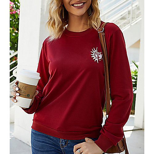 

Women's Solid Colored Print T-shirt Daily Wine