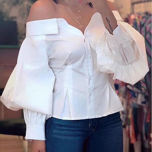 

Women's Solid Colored Blouse Daily White