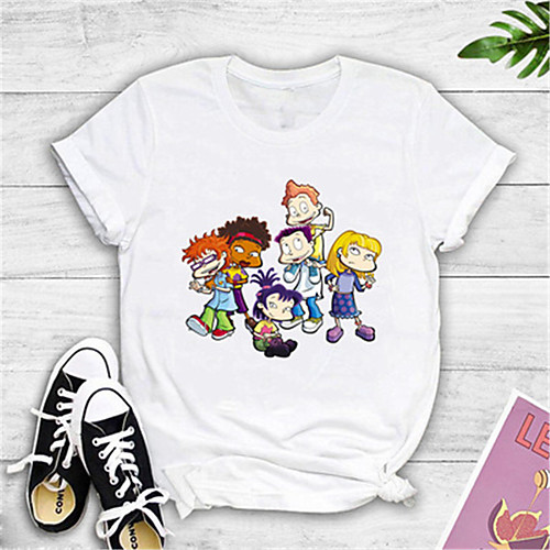 

Women's Daily Going out Basic T-shirt - Cartoon Print Yellow