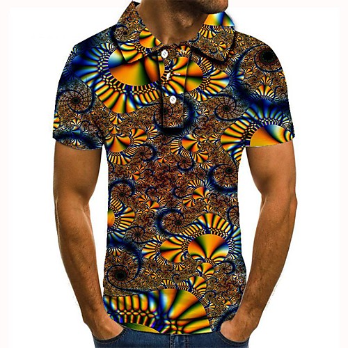 

Men's Graphic 3D Print Print Polo Daily Brown