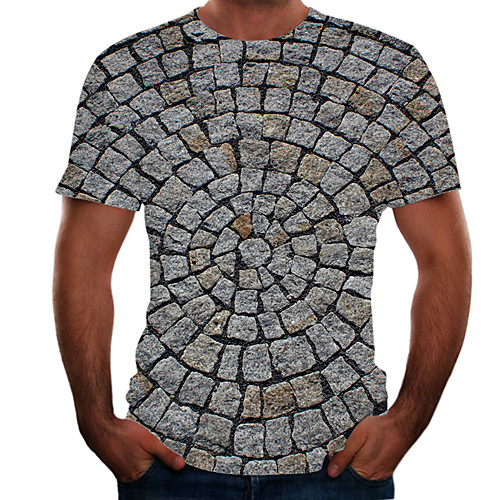 

Men's Going out Weekend Basic T-shirt - Color Block / 3D / Animal Rainbow