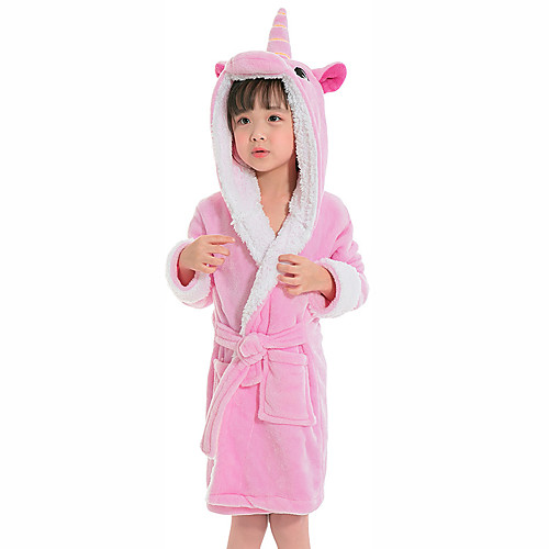 

Kid's Adults' Kigurumi Pajamas Bathrobe Unicorn Panda Onesie Pajamas Flannelette Purple / Yellow / Light Purple Cosplay For Boys and Girls Animal Sleepwear Cartoon Festival / Holiday Costumes