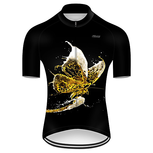 

21Grams Men's Short Sleeve Cycling Jersey Black Oktoberfest Beer Bike Top Mountain Bike MTB Road Bike Cycling Breathable Sports Clothing Apparel / Micro-elastic