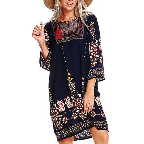 

Women's Blue Dress A Line Floral M L