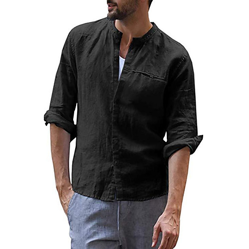 

Men's Daily Going out Chinoiserie / Hawaiian Shirt - Solid Colored White