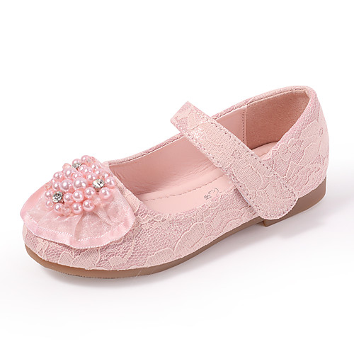

Girls' Comfort / Flower Girl Shoes Lace Flats Toddler(9m-4ys) / Little Kids(4-7ys) Pearl / Sparkling Glitter / Flower White / Pink Spring / Fall / Party & Evening
