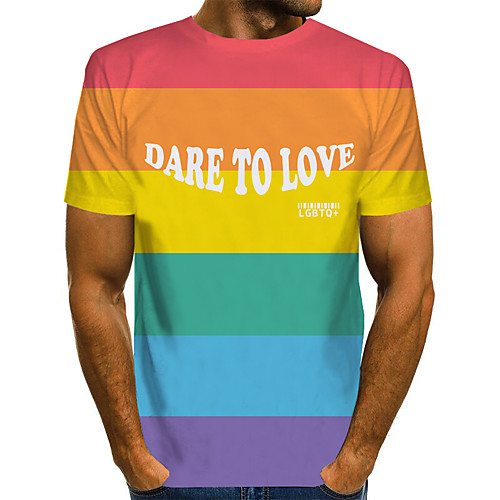 

Men's 3D Sun Flower Print T-shirt Basic Exaggerated Daily Rainbow
