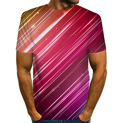 

Men's Daily Basic T-shirt - 3D Print Fuchsia