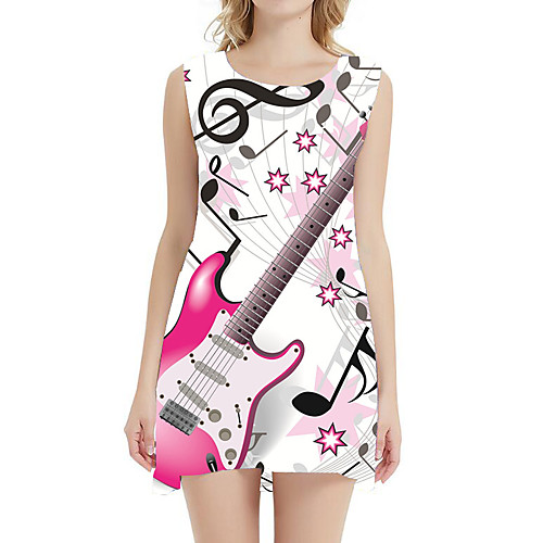 

Women's 2020 Blushing Pink Red Summer Dress 3D Print Sexy Daily Holiday A Line Geometric Letter Patchwork S M