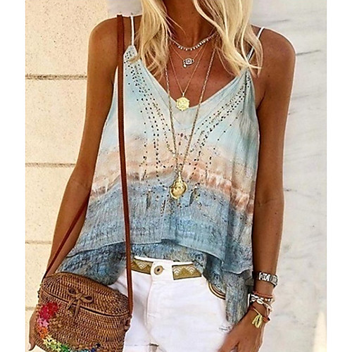 

Women's Color Block Blouse Daily Going out Blue / Blushing Pink / Orange / Green / Gray