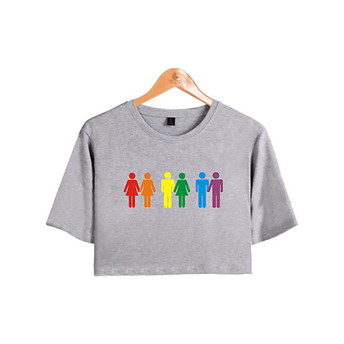 

Inspired by Cosplay LGBT Pride T-shirt Poly / Cotton Rainbow Printing T-shirt For Women's